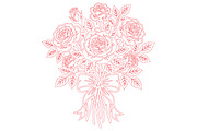 Rose Bouquet Wall Art SVG, an Object Graphic by DreamCafeArt (Thumbnail 4 of 4)