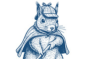 Retro Squirrel Illustrations Set, a Graphic by OneVectorStock (Thumbnail 3 of 4)