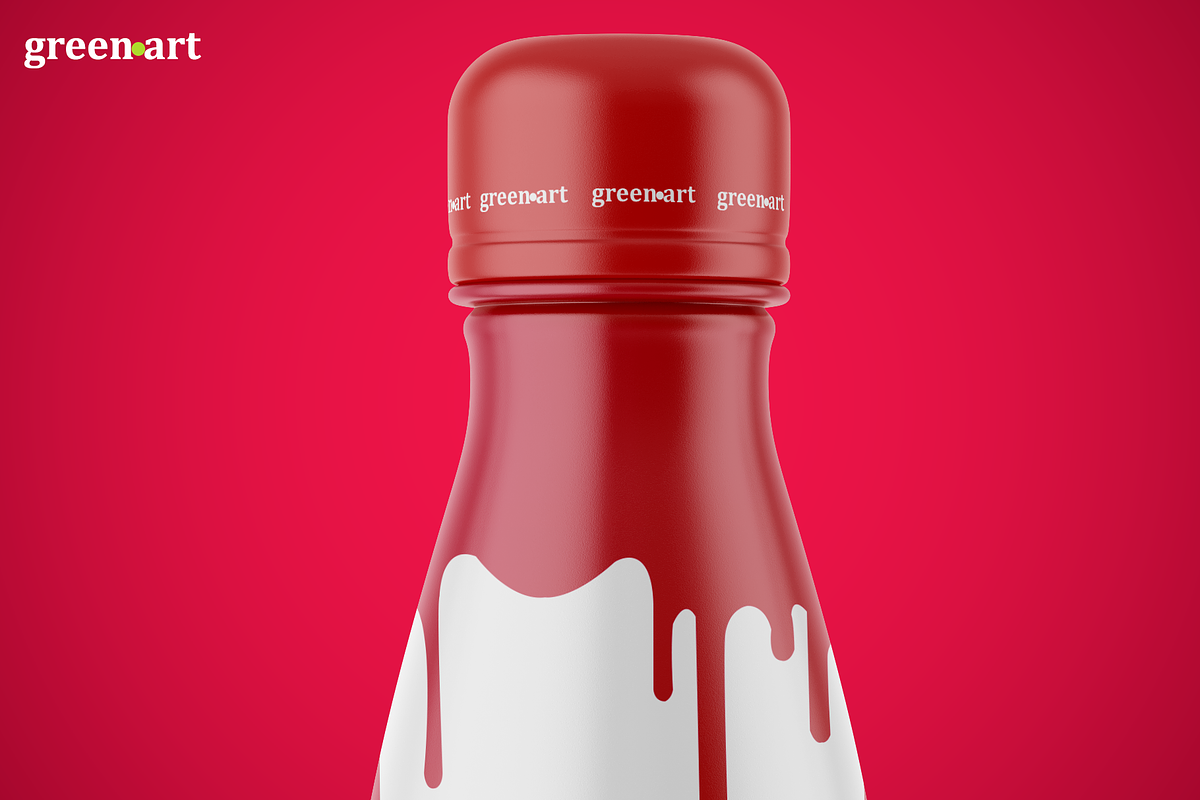 500ml Bottle with Matte Label Mockup, a Product Mockup by Green Art (Photo 2 of 4)