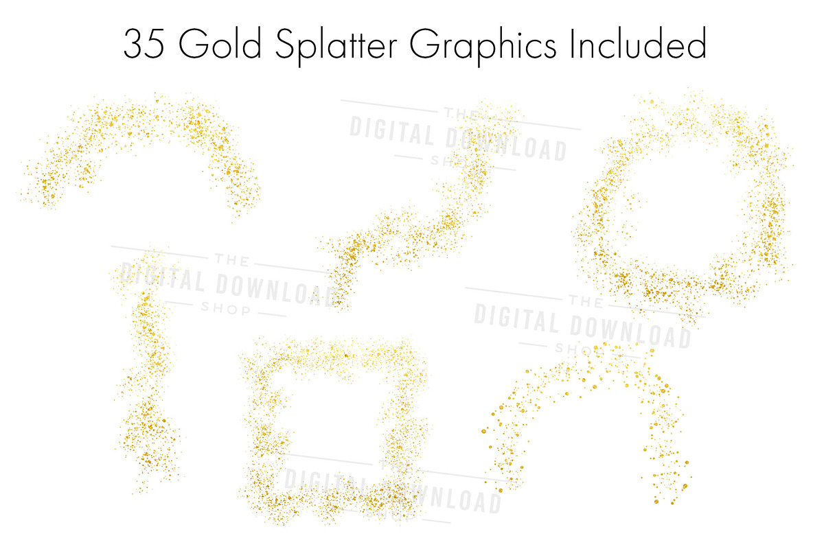 Metallic Paint Splatters Bundle, an Object Graphic by The Digital Download Shop (Photo 4 of 7)