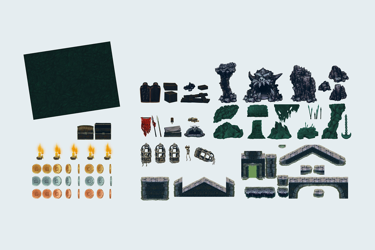 Dungeon - Game Tileset, a Graphic by LudicArts (Photo 2 of 6)