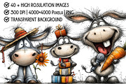 Whimsical Donkey Clipart, an Illustration by Pixels.Craft (Thumbnail 4 of 6)