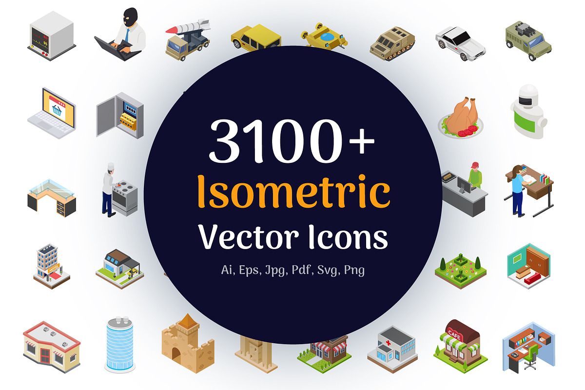 3100+ Isometric Vector Icons, a Duotone Icon by Vectors Market (Photo 1 of 15)