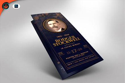 Funeral Program 23Art Deco Tri-Fold, a Brochure Template by SeraphimChris