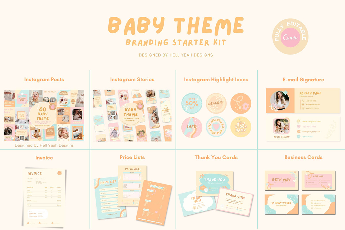 Baby Theme Branding Starter Kit, a Branding & Logo Template by Hell Yeah Designs (Photo 6 of 15)