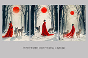 Winter Forest Wolf Princess, a Person Illustration by StockVerse Creative (Thumbnail 1 of 4)