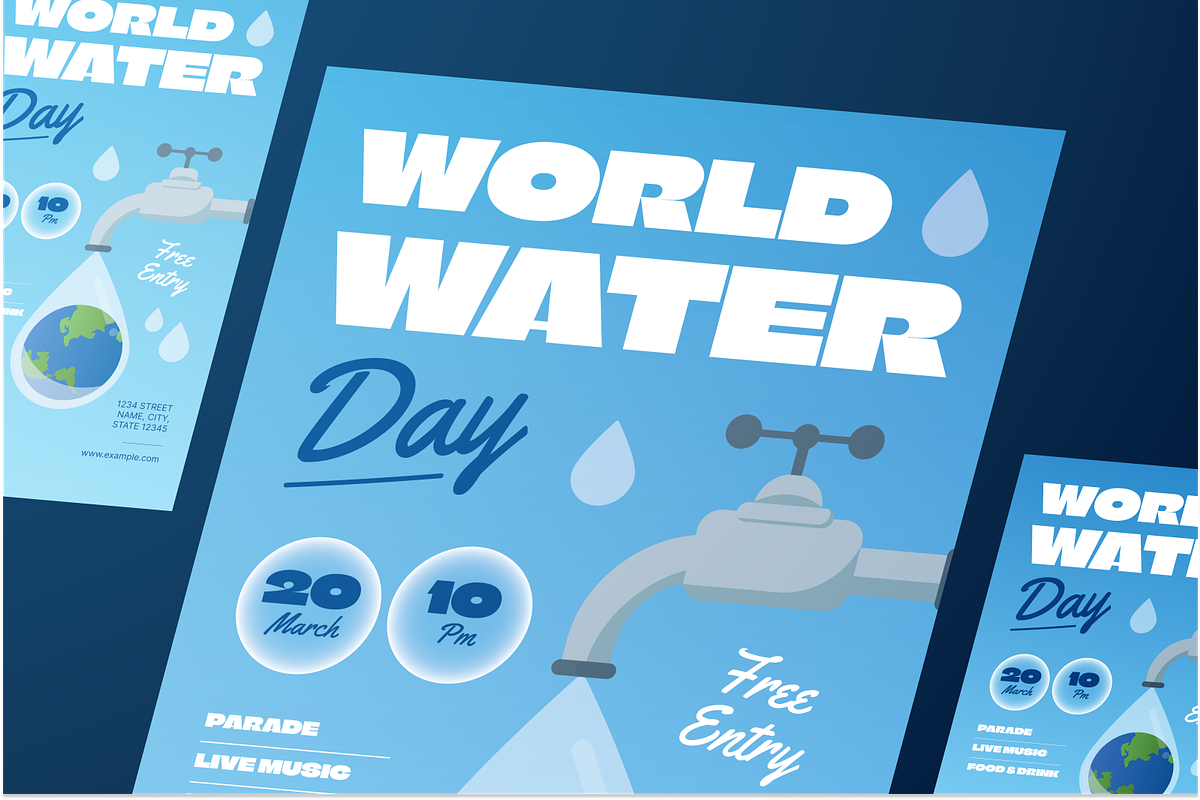 World Water Day Flyer Set, a Flyer Template by Annora Studio (Photo 6 of 6)