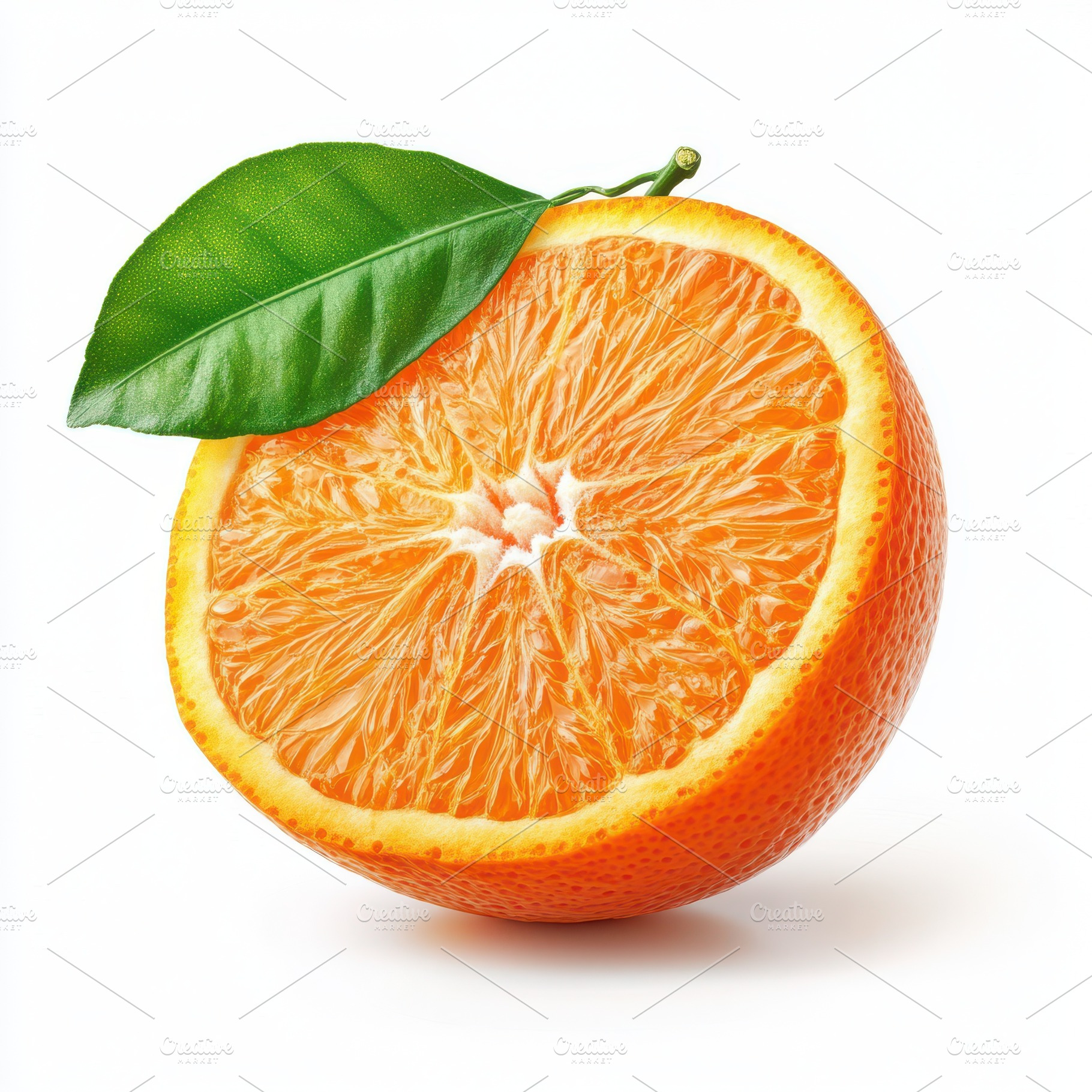 Fresh orange citrus fruits with gree, a Food & Drink Photo by Pixeness Studio