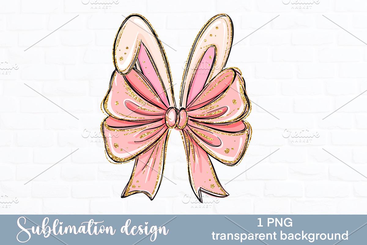Pink Bow clipart. Easter coquette, a Seasonal Illustration by LoLoArt (Photo 1 of 3)