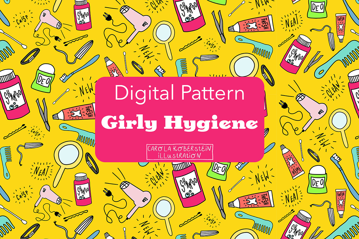 Girly Hygiene Pattern, a Pattern Graphic by koberstein (Photo 1 of 3)