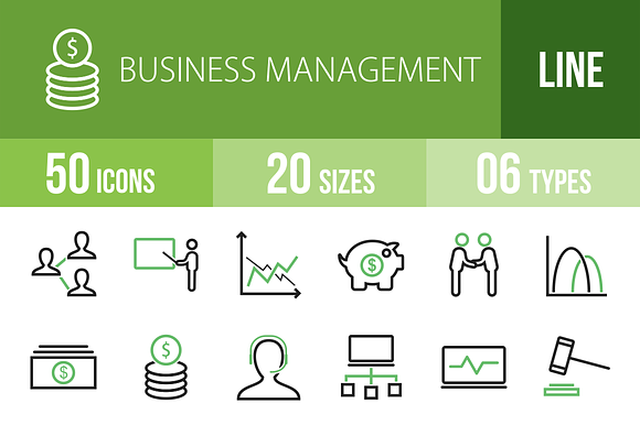 50 Business Management Green Black