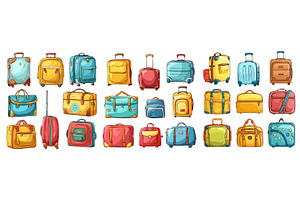 Touristic suitcases. Travel trip, an Object Illustration by Stock-Smart-Start