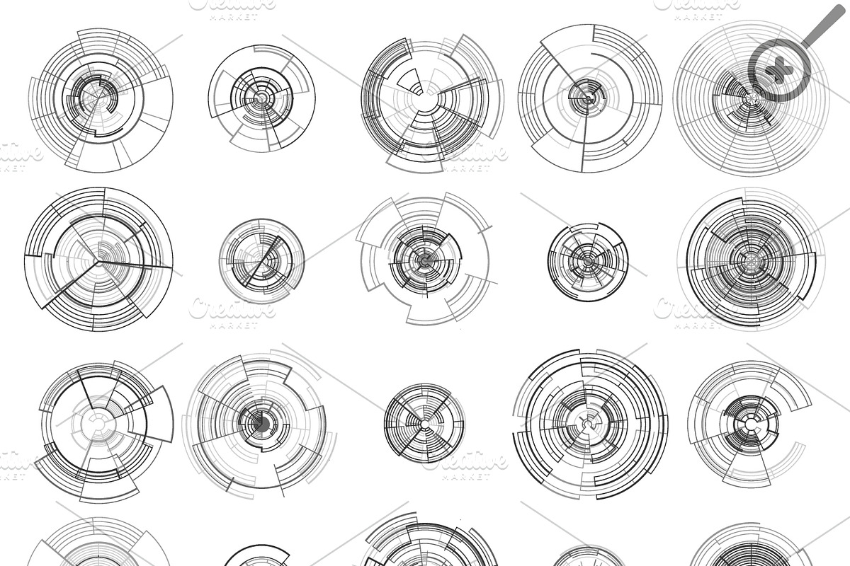 Set of abstract hud elements, an Outline Icon by VectorShop (Photo 1 of 3)