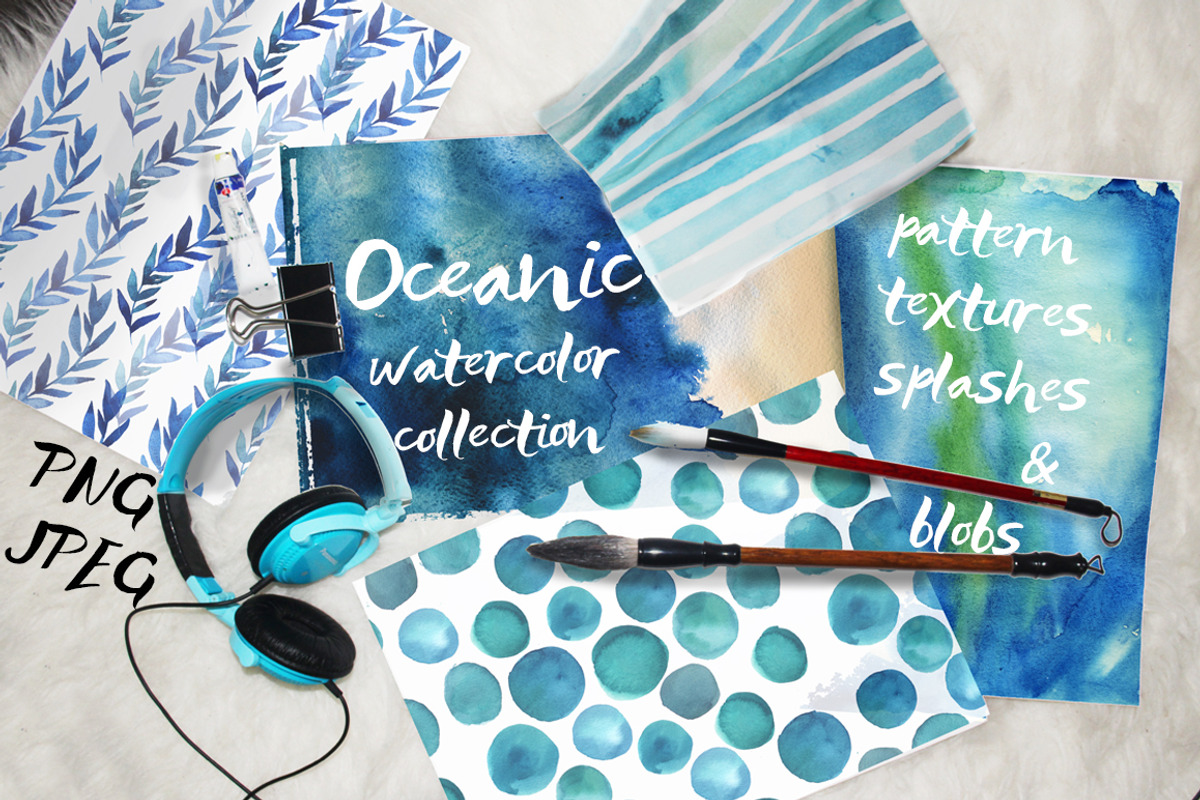 Oceanic watercolor collection!, a Texture Graphic by holaholga (Photo 1 of 7)