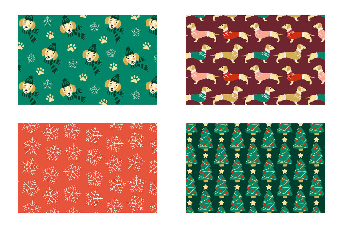 Dog Christmas patterns card elements, a Pattern Graphic by RevolutionizZed (Photo 11 of 14)