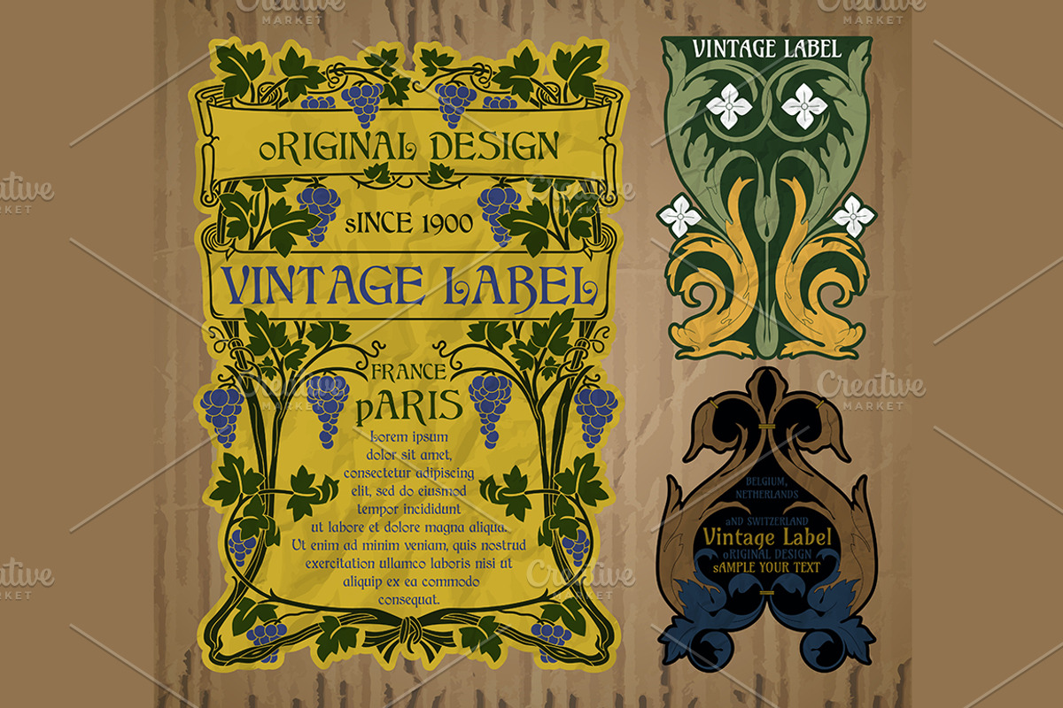 Label Art Nouveau - sets, a Decorative Illustration by Stanislav Kharchevskyi (Photo 4 of 8)