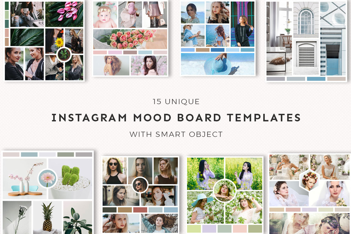 15 Instagram Mood Board Templates V3, a Social Media Template by Creativetacos (Photo 1 of 4)