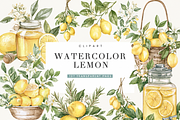 Watercolor Lemon Clipart Bundle, an Object Illustration by BusyDaydesign (Thumbnail 1 of 9)