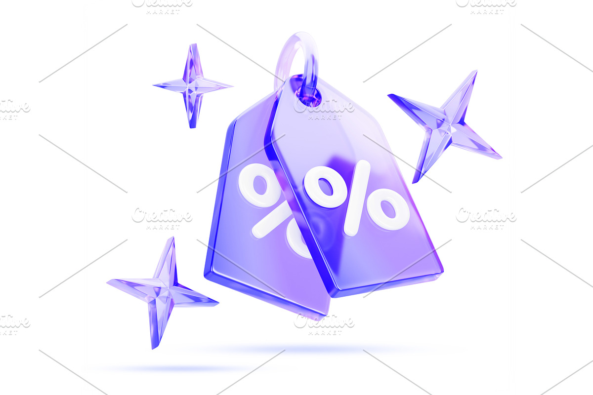 3d glass holographic transparent, a Finance Illustration by Marozhkastudio
