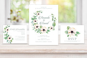 Floral Wreath Wedding Invite Package, an Invitation Template by BF Studios (Thumbnail 1 of 5)