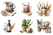 Boho Summer Coffee Time Clipart, an Illustration by Pixels.Craft (Thumbnail 7 of 9)