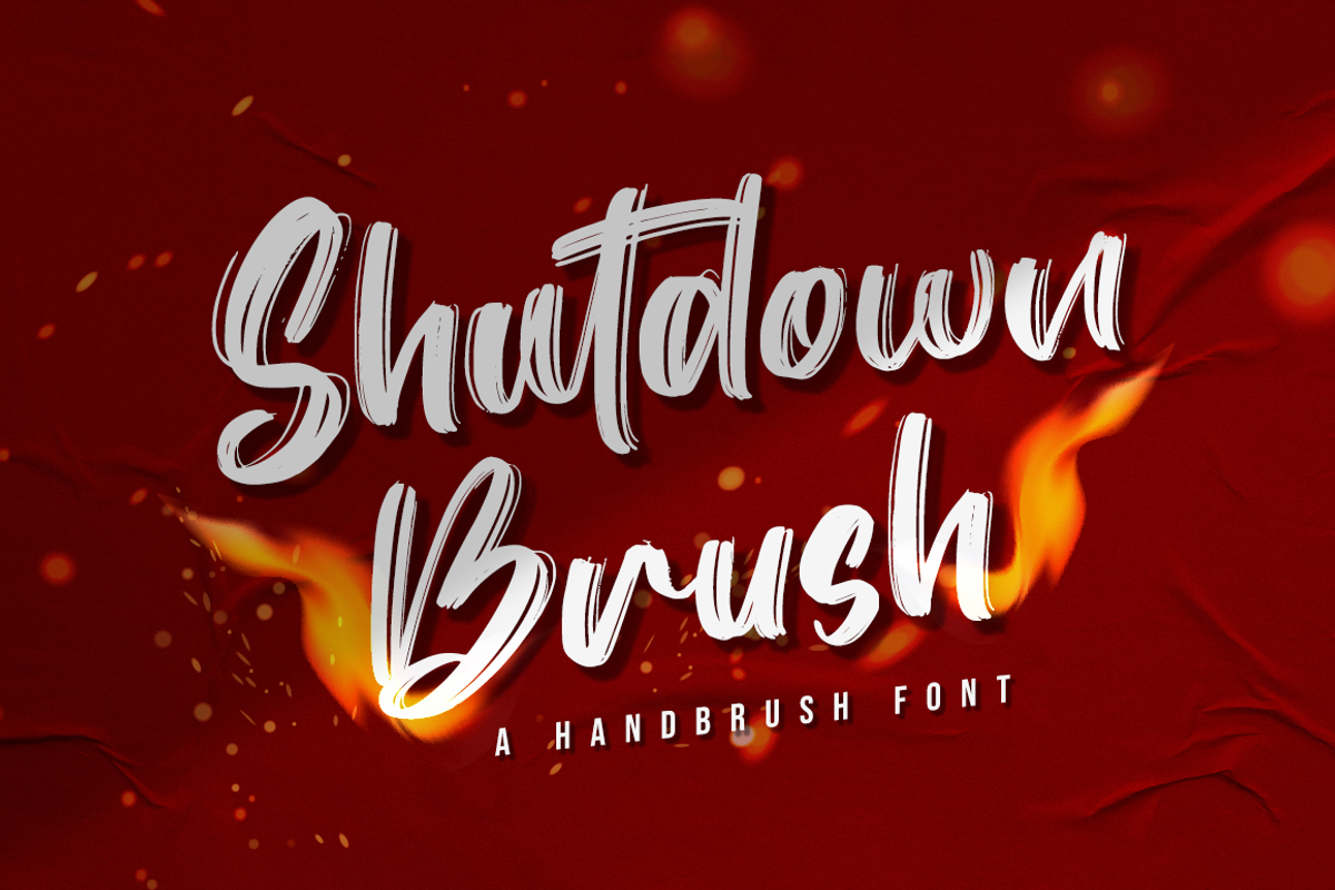 Shutdown Brush, a Script Font by RockboyStd (Photo 1 of 12)