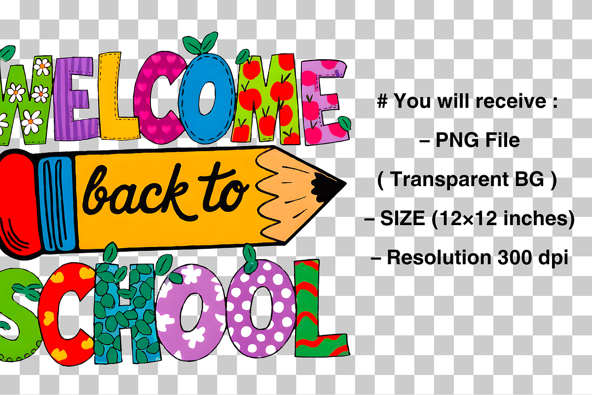 Welcome Back To School PNG, a Graphic by Clipart Bloom (Photo 2 of 2)