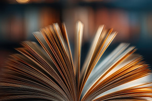 Open book pages spread wide library, a Photo by Pixeness Studio