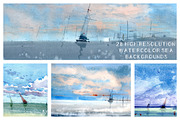 Watercolor Sea Backgrounds, a Texture Graphic by ivanushka-art (Thumbnail 3 of 5)