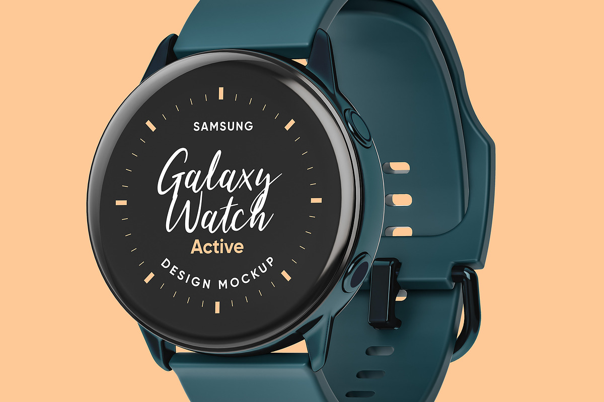 Samsung Galaxy Watch Design Mockup, an Android Mockup by illustrated (Photo 1 of 9)