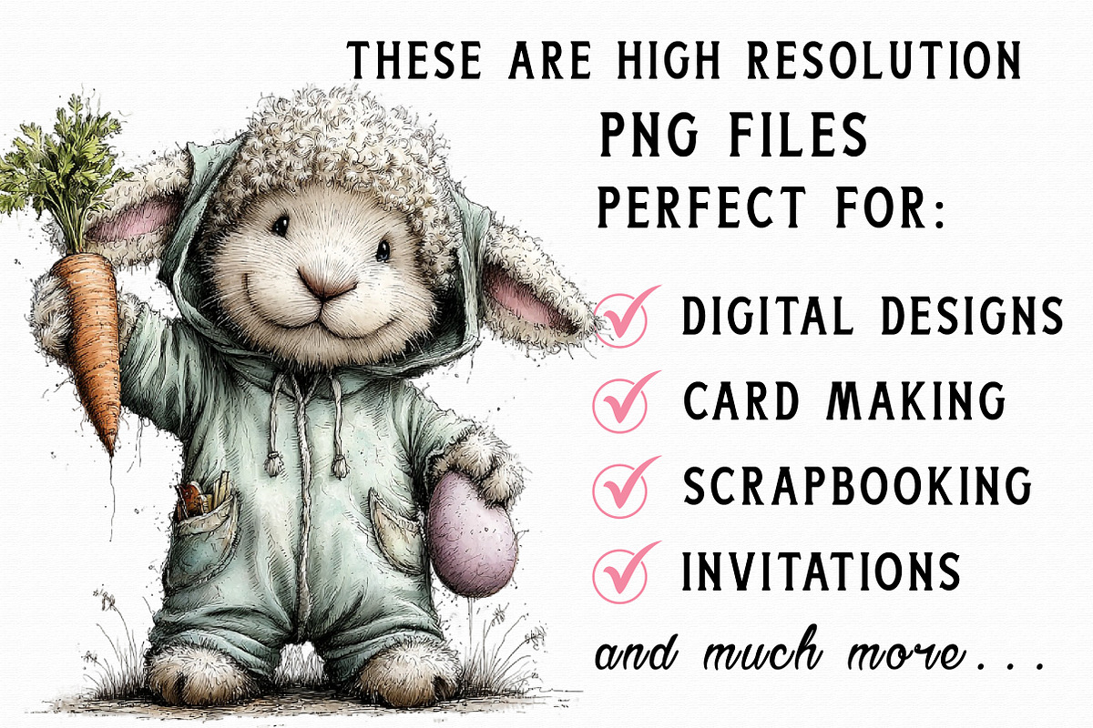 Whimsical Easter Animal Clipart, an Illustration by Libby Wishes (Photo 6 of 6)