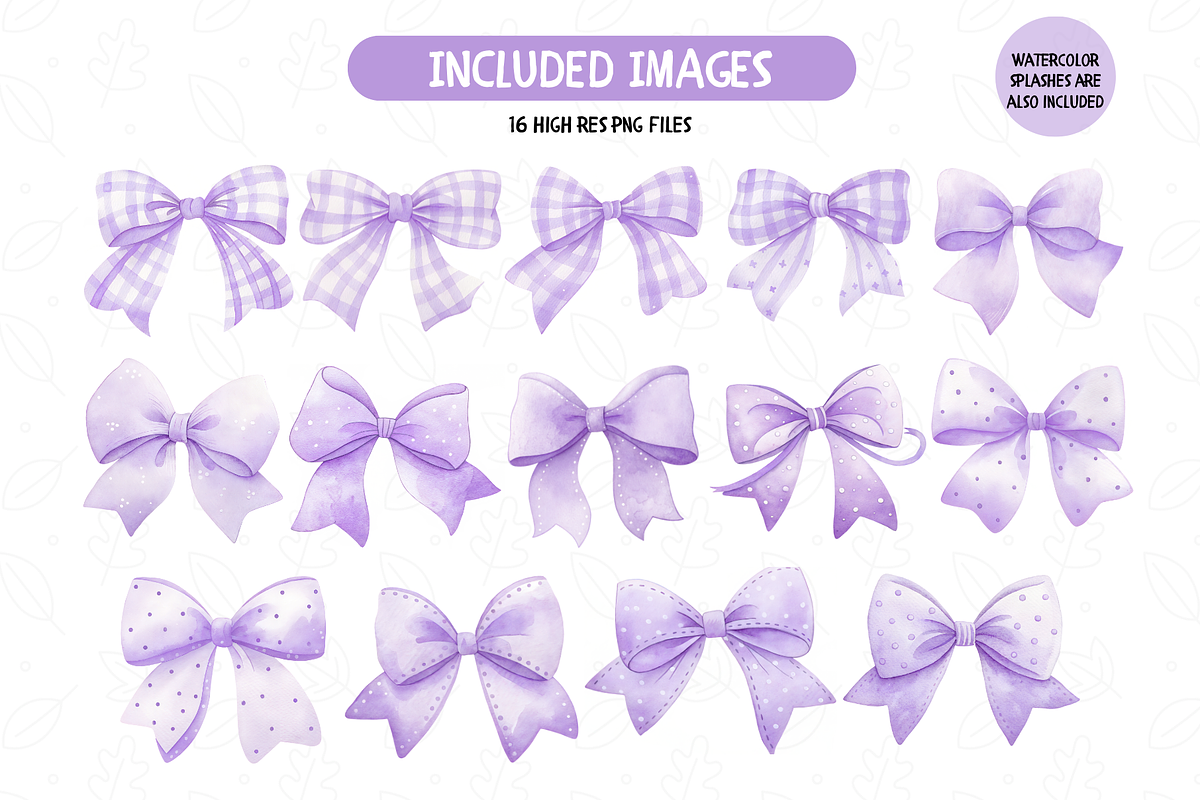 Watercolor Bows PNG Bundle, an Illustration by TatiMockup (Photo 2 of 3)