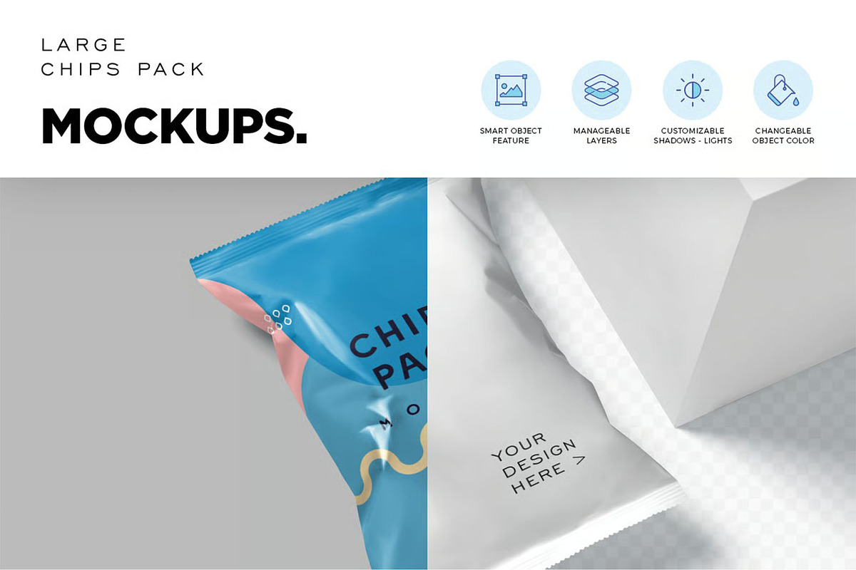 Chips Pack Mockups, a Packaging Mockup by megostudi0 (Photo 3 of 7)
