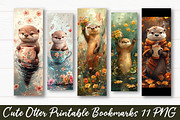 Cute Otter Bookmark, an Illustration by Watercolor design (Thumbnail 1 of 4)