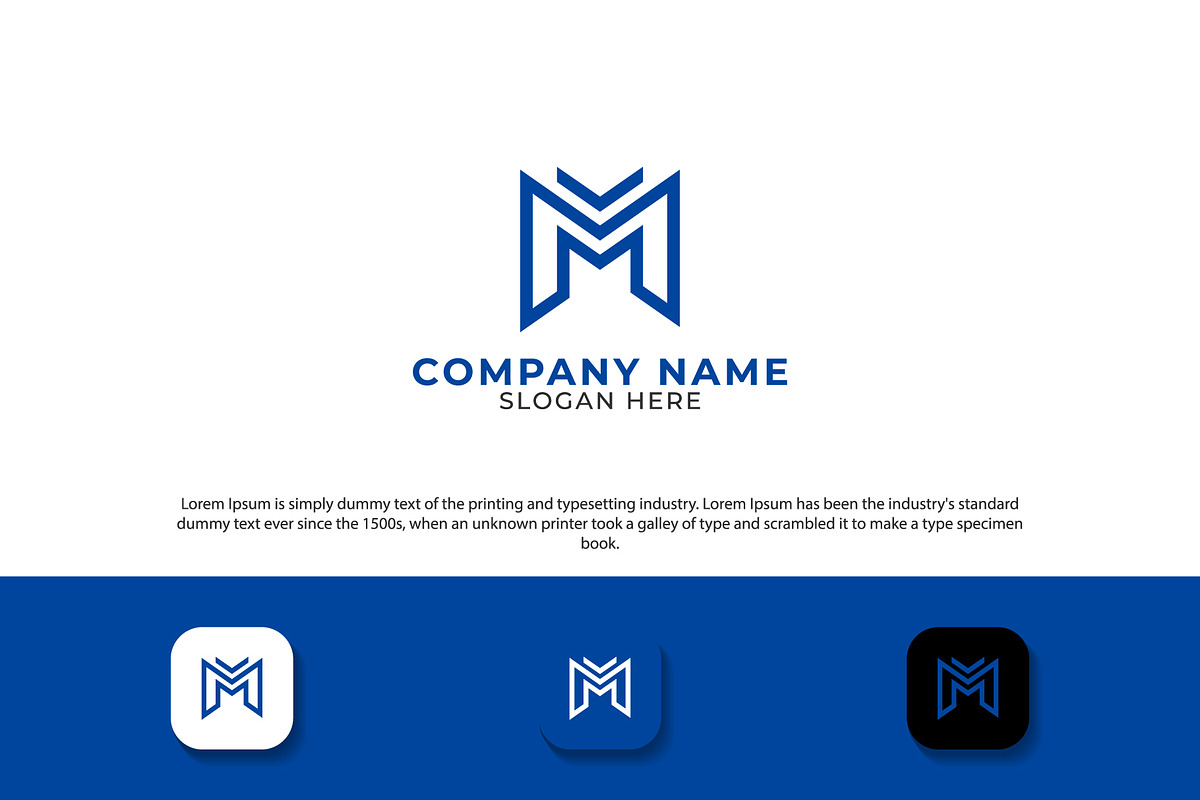 Letter m m initial logo design, a Branding & Logo Template by Logo_Luck
