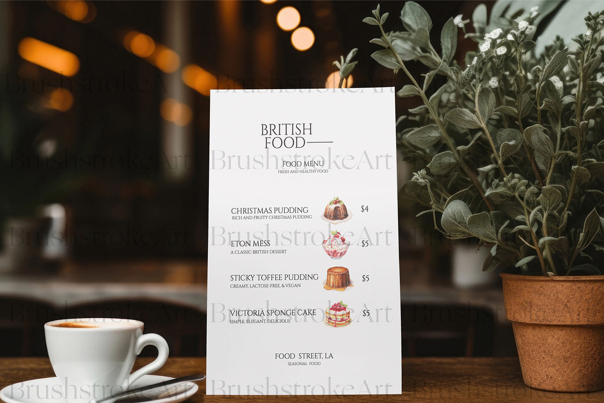 British Food Clipart, Fish and Chips, a Food Illustration by BrushstrokeArtGB (Photo 9 of 9)