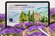 OIL LANDSCAPE PROCREATE BRUSHES KIT, a Brush Add-On by AlexandraArt (Thumbnail 1 of 10)