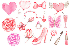 Romantic Pink Design Elements