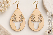 Christmas Reindeer Earrings SVG, an Object Graphic by Canvas Craft (Thumbnail 1 of 3)