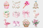Watercolor Pink Silly Girly Goose Cl, a Seasonal Illustration by Design Market (Thumbnail 4 of 5)