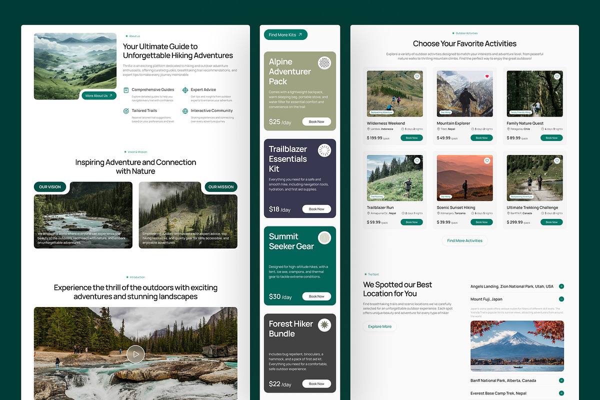 Hiking & Outdoor Activities Website, an UI Kit Template by peterdraw (Photo 2 of 7)