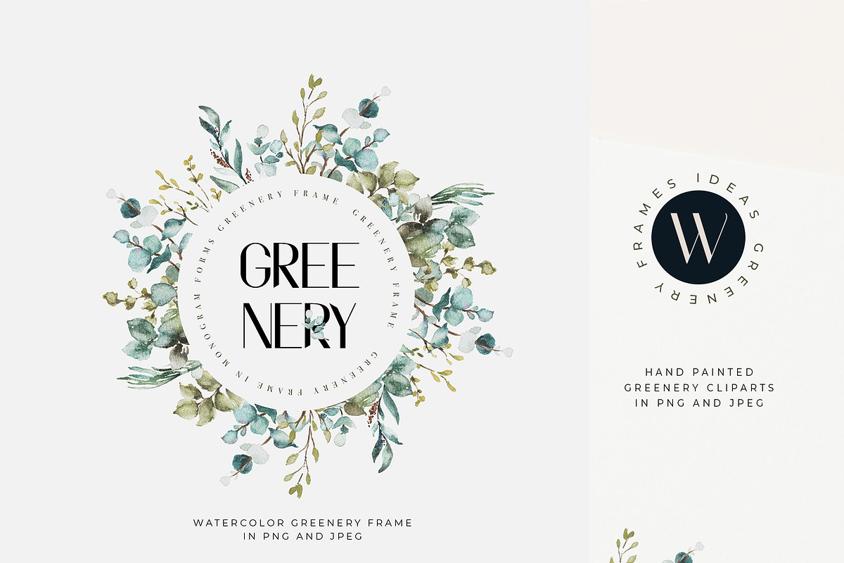 Greenery Watercolor Leaves Clipart, an Illustration by WalaPalette (Photo 5 of 7)