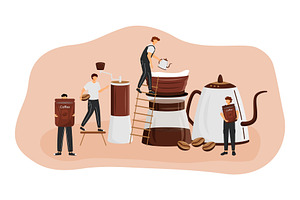 Coffee Brewing Methods Illustration