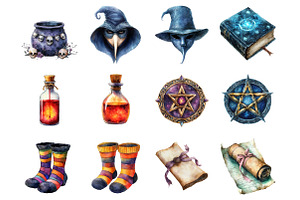 Halloween Witch Clipart, an Illustration by Design Market
