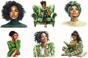 Black Girl Winter Evening Clipart, an Illustration by OK Design (Thumbnail 5 of 5)