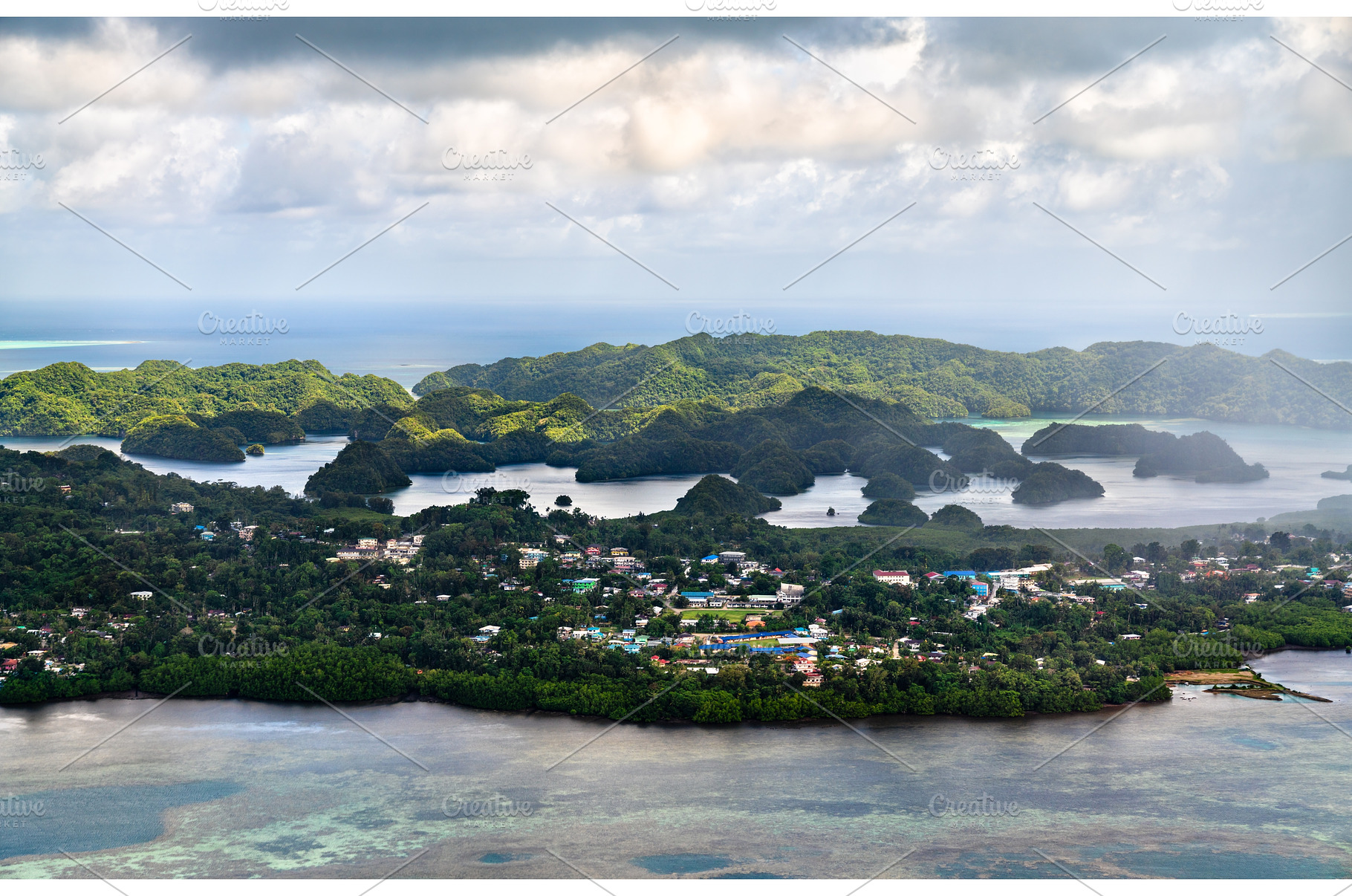 Aerial panoramic view of Koror, a Nature Photo by Leonid Andronov