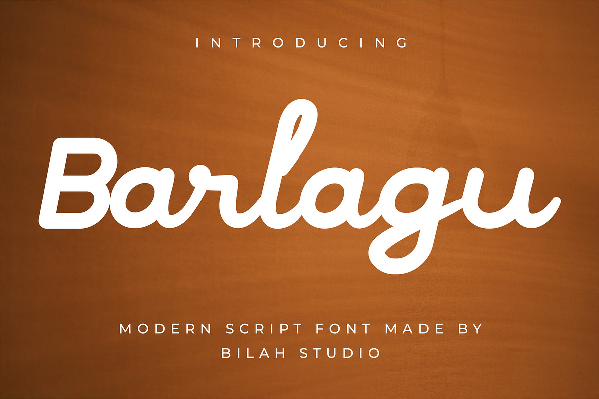 Barlagu Modern Scrip Font, a Script Font by Bilahstudio (Photo 1 of 13)