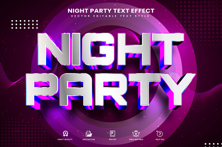 Night Party Editable Text Effect