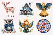 Christmas Scandinavian Folk Art Clip, an Illustration by Dream Creation (Thumbnail 7 of 7)