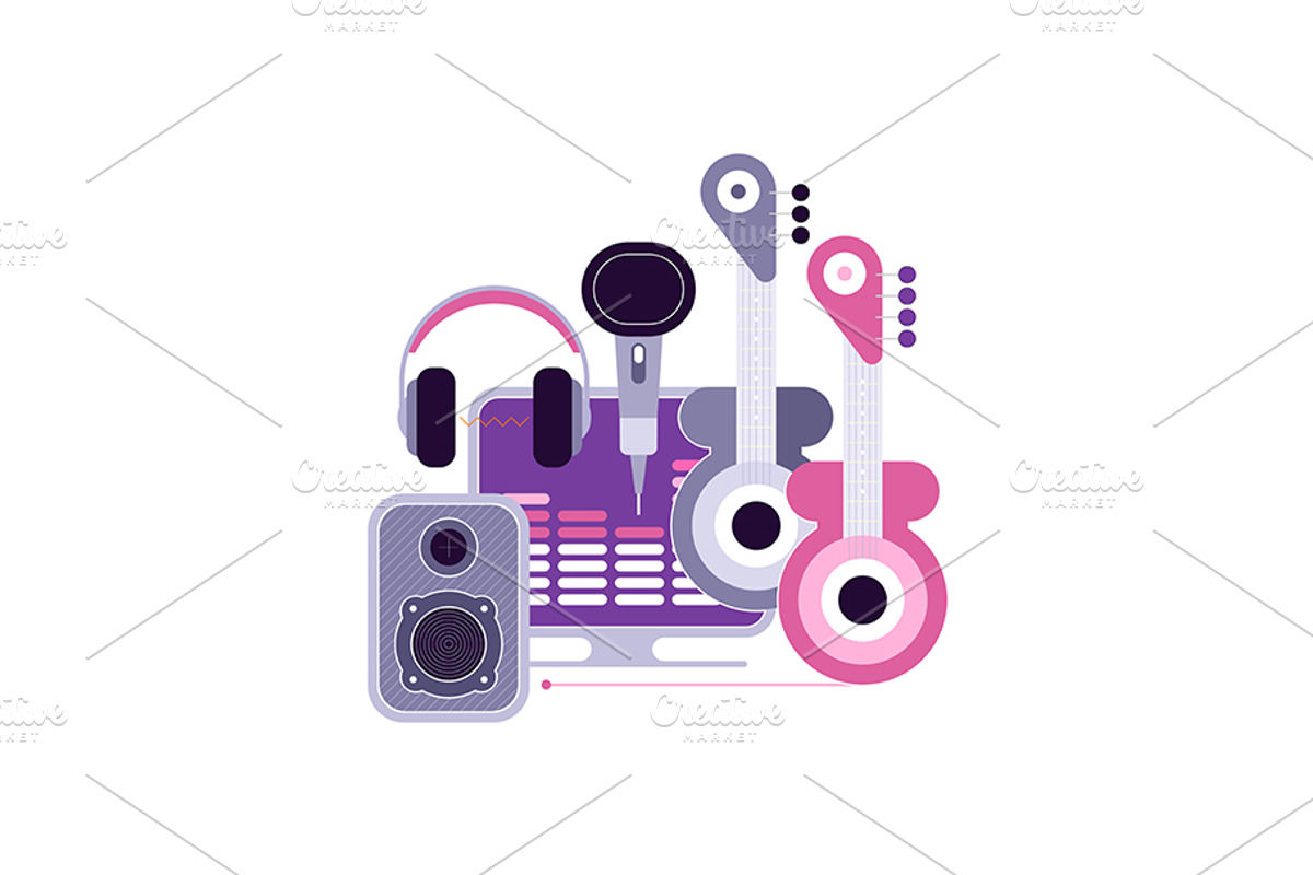 Sound Recording Studio Vector Design, an Object Illustration by danjazzia (Photo 4 of 5)